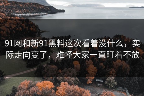 91网和新91黑料这次看着没什么，实际走向变了，难怪大家一直盯着不放