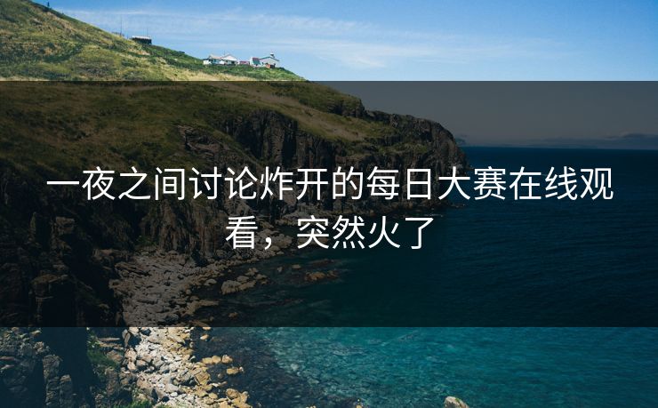 一夜之间讨论炸开的每日大赛在线观看，突然火了