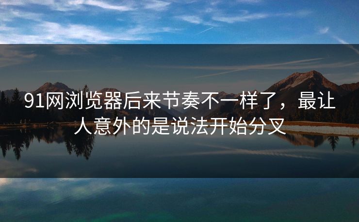 91网浏览器后来节奏不一样了，最让人意外的是说法开始分叉