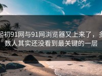 起初91网与91网浏览器又上来了，多数人其实还没看到最关键的一层