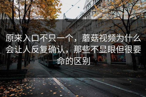 原来入口不只一个，蘑菇视频为什么会让人反复确认，那些不显眼但很要命的区别
