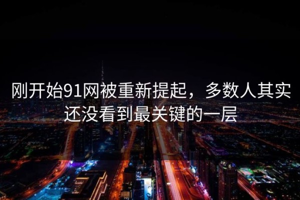 刚开始91网被重新提起，多数人其实还没看到最关键的一层