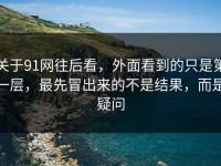 关于91网往后看，外面看到的只是第一层，最先冒出来的不是结果，而是疑问