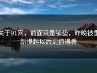 关于91网，前面只是铺垫，昨晚被重新提起以后更值得看