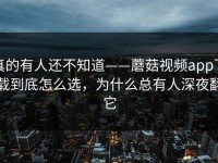 真的有人还不知道——蘑菇视频app下载到底怎么选，为什么总有人深夜翻它