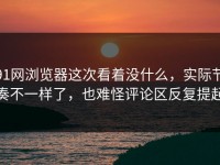 91网浏览器这次看着没什么，实际节奏不一样了，也难怪评论区反复提起