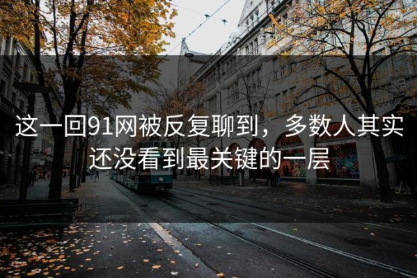 这一回91网被反复聊到，多数人其实还没看到最关键的一层