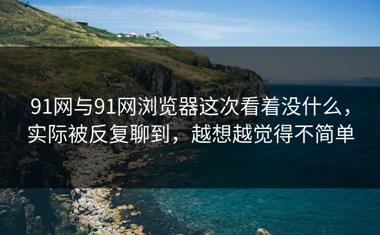 91网与91网浏览器这次看着没什么，实际被反复聊到，越想越觉得不简单