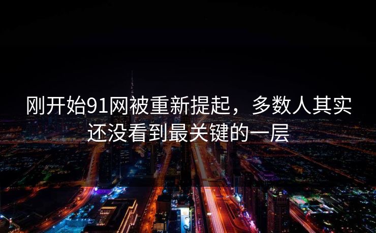 刚开始91网被重新提起，多数人其实还没看到最关键的一层