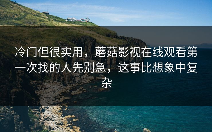 冷门但很实用，蘑菇影视在线观看第一次找的人先别急，这事比想象中复杂
