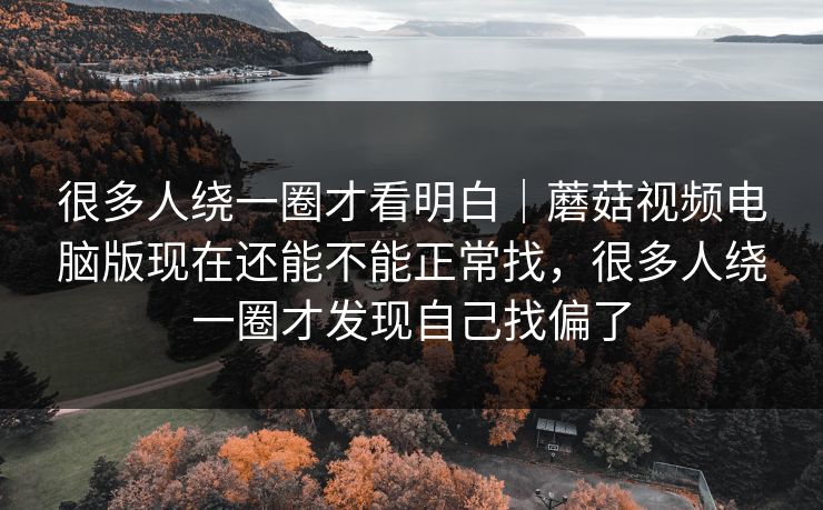 很多人绕一圈才看明白｜蘑菇视频电脑版现在还能不能正常找，很多人绕一圈才发现自己找偏了