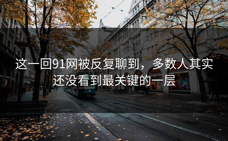 这一回91网被反复聊到，多数人其实还没看到最关键的一层