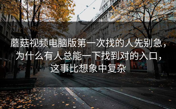 蘑菇视频电脑版第一次找的人先别急，为什么有人总能一下找到对的入口，这事比想象中复杂