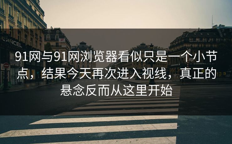 91网与91网浏览器看似只是一个小节点，结果今天再次进入视线，真正的悬念反而从这里开始