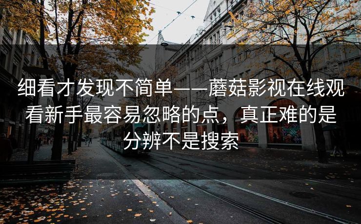 细看才发现不简单——蘑菇影视在线观看新手最容易忽略的点，真正难的是分辨不是搜索